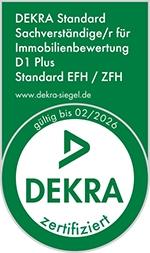 DEKRA zertifizierter Sachverständiger Immobilienbewertung D1 (Standard Ein- und Zweifamilienhäuser)